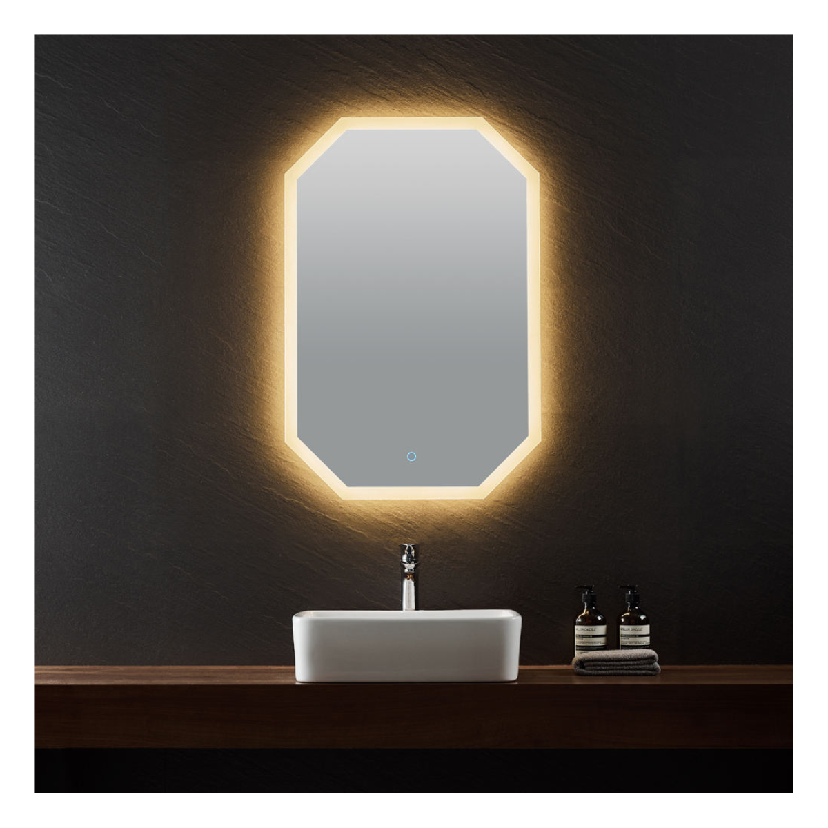 Amber Glow Octagon Mirror
